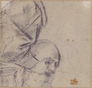 Head of a Bearded Man Looking to Upper Right (recto); Head of an Old Man and a Drapery Study (verso) MET 1979.24 VERSO