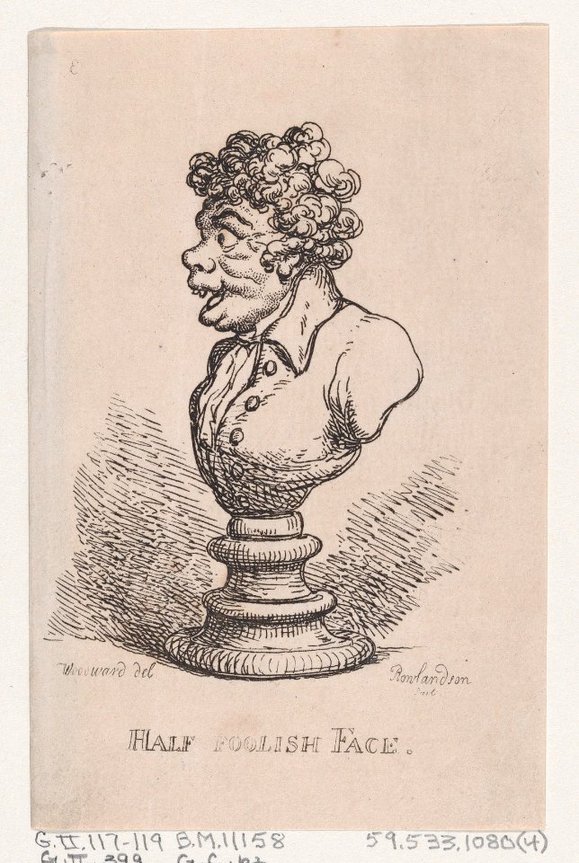 Half Foolish Face, Thomas Rowlandson, April 1808