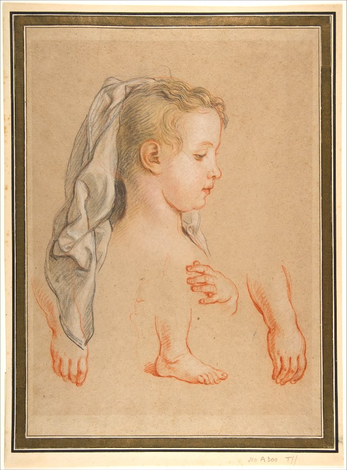 Head of a Young Girl and Studies of Hands and of her Right Foot MET DP811930