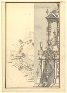 Half Elevation and Half Ground Plan for a Catafalque for a Duke MET DP820090