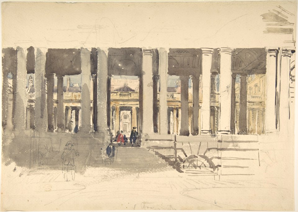 Greenwich Hospital (recto); Study of a Building (verso) MET DP801049