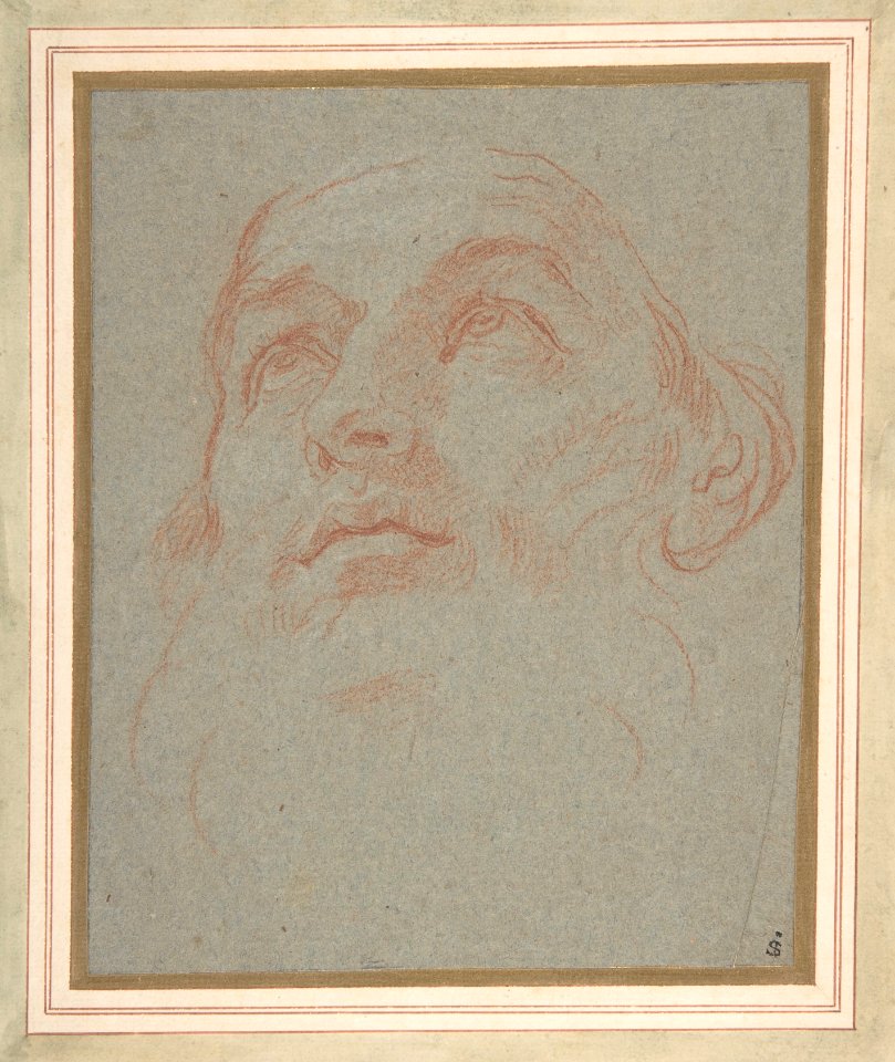Head of a Bearded Man Looking to Upper Left (Saint Ambrose) MET DP810445