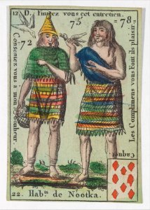 Hab.t de Nootka from Playing Cards (for Quartets) 'Costumes des Peuples Étrangers' MET DP274082