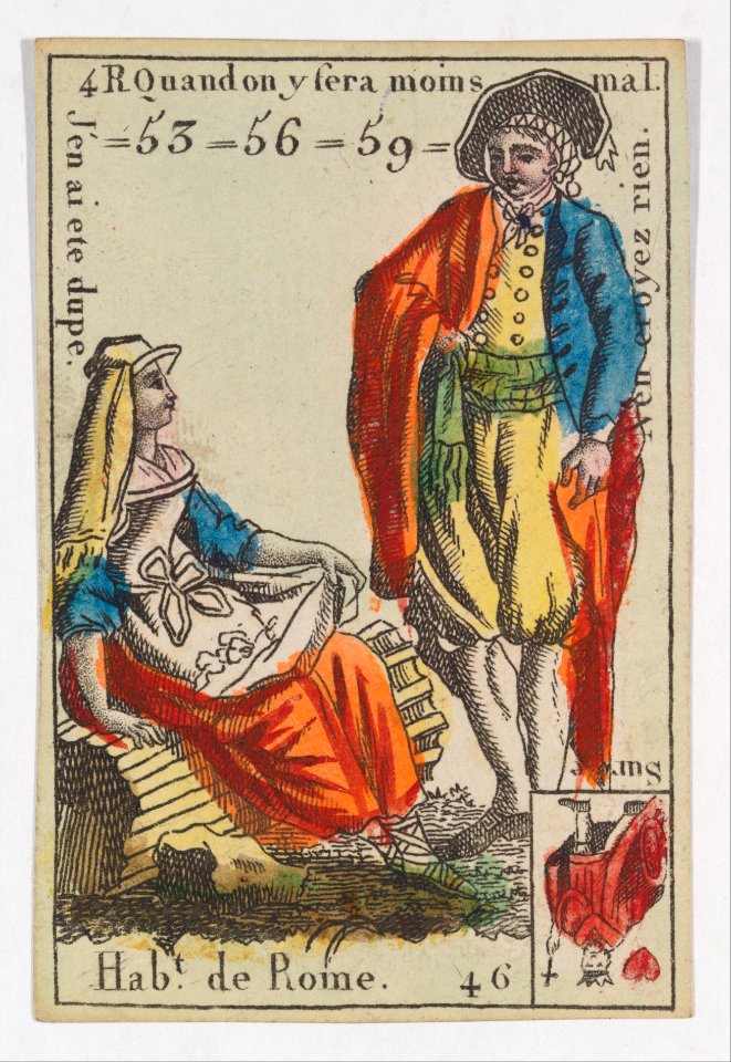 Hab.t de Rome from Playing Cards (for Quartets) 'Costumes des Peuples Étrangers' MET DP274097