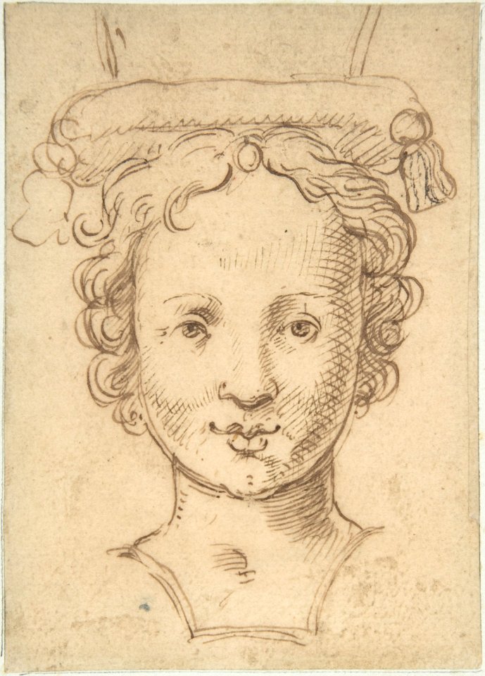 Head of a Young Woman, a Probable Finial for Fountain or other Type of Waterwork. MET DP801946