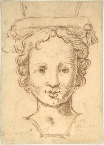 Head of a Young Woman, a Probable Finial for Fountain or other Type of Waterwork. MET DP801946