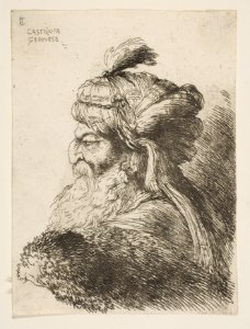 Head of an old Man with a Turban facing Left MET DP816523