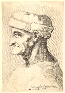 Head of an old man wearing cap in profile to left MET DP823719