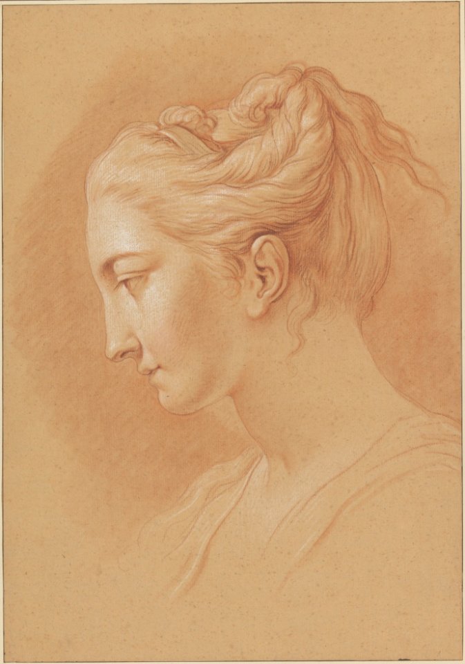 Head of a Young Woman in Profile to Left MET DP216718