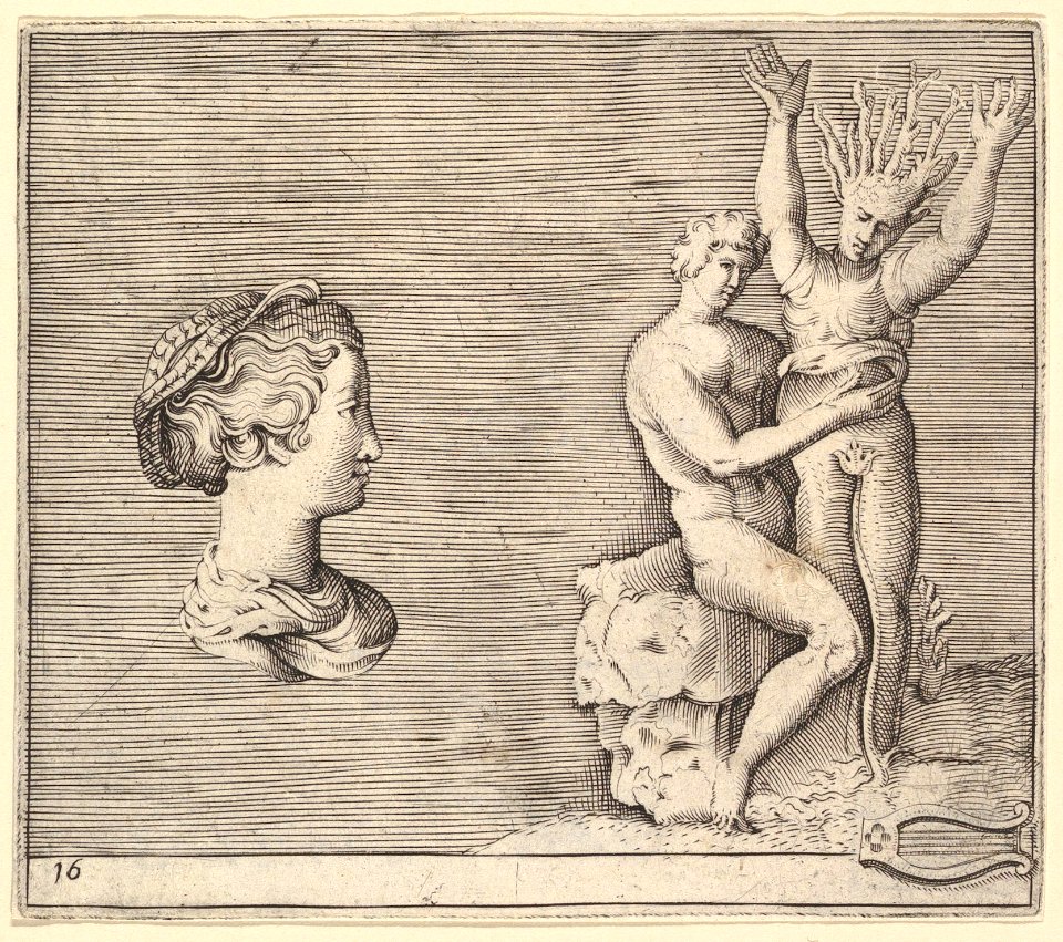 Head of Woman in Profile; Apollo and Daphne MET DP819657