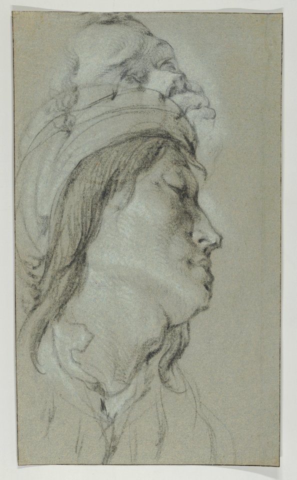 Head Studies of A Young Man Wearing a Hat and of a Black Man MET DP843916