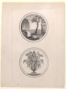 Hidden silhouette of Napoleon visiting his tomb; vase of flowers Met DP886297