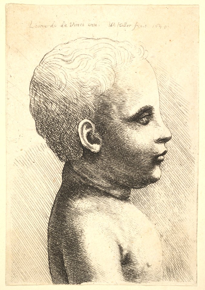 Head and shoulder of a child, in profile to right MET DP823703
