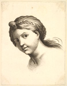 Head of a Woman, from Livre de Têtes Gravées d'apres F. Boucher et Autres (Book of Heads Engraved after F. Boucher and Others) MET DP826655