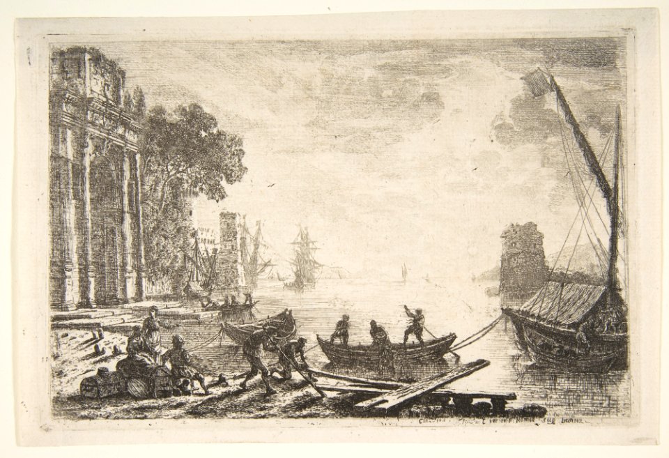 Harbour Scene with Rising Sun MET DP816311