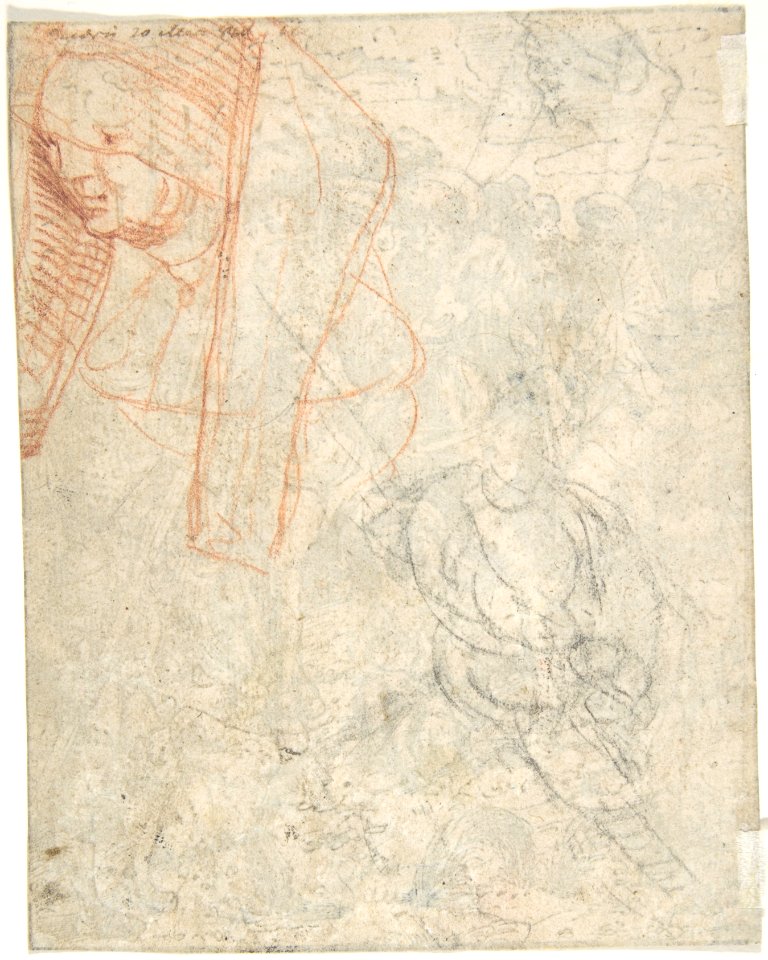 Head of a Woman and Sketch of a Figure (?) MET DP803544