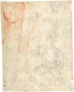 Head of a Woman and Sketch of a Figure (?) MET DP803544