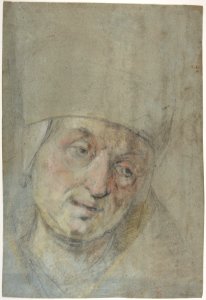 Head of a Pope(?) (recto); Two Studies of Left Hand (verso) MET DP807850