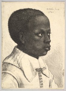 Head of a young black boy in profile to right MET DP823969