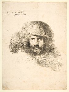 Head of a Man with a feathered Cap (Bernini?) MET DP816510