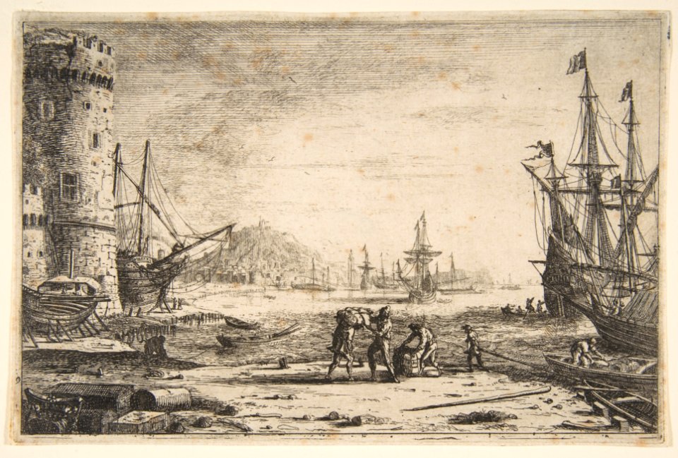Harbour with a Large Tower MET DP816332