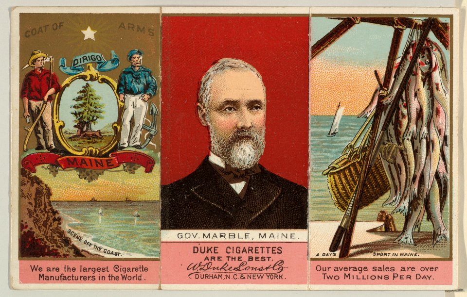 Governor Marble, Maine, from "Governors, Arms, Etc." series (N133-2), issued by Duke Sons & Co. MET DP865537