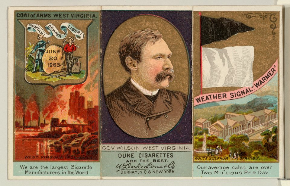 Governor Wilson, West Virginia, from "Governors, Arms, Etc." series (N133-2), issued by Duke Sons & Co. MET DP865534