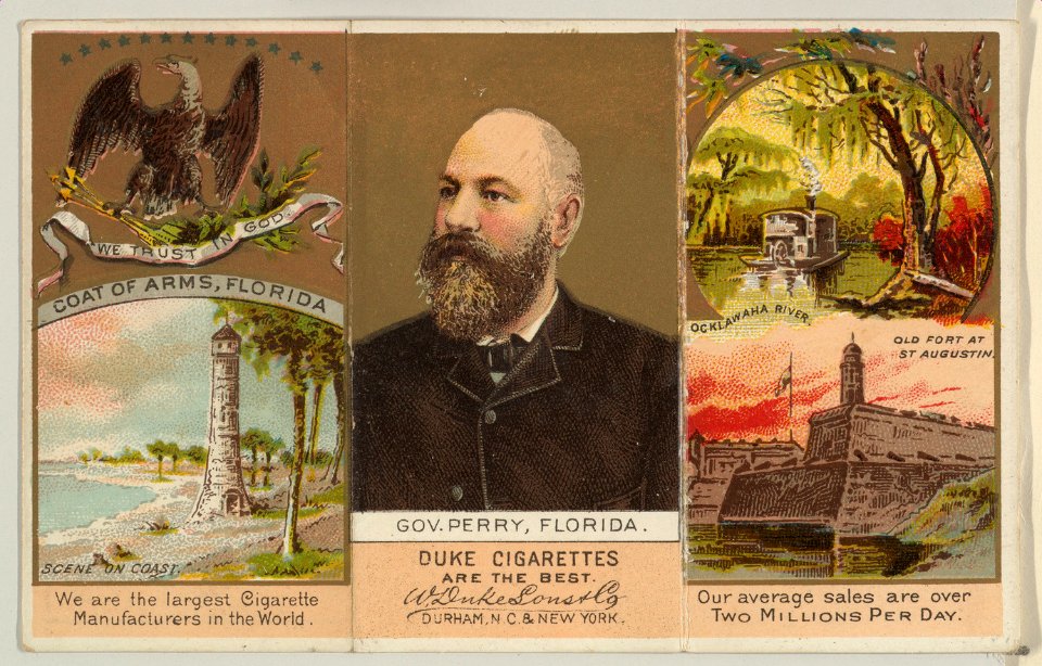 Governor Perry, Florida, from "Governors, Arms, Etc." series (N133-2), issued by Duke Sons & Co. MET DP865549