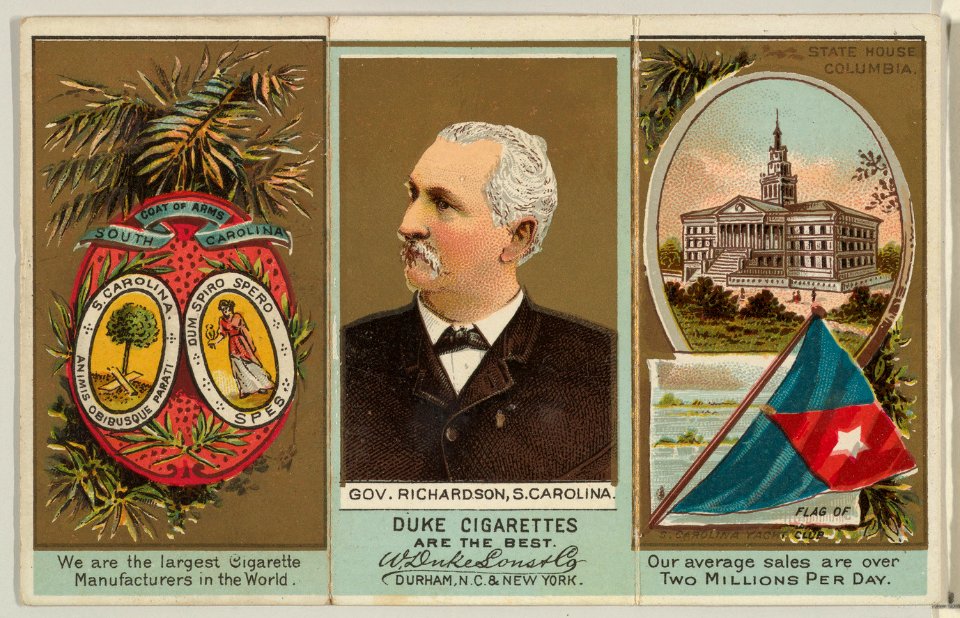 Governor Richardson, South Carolina, from "Governors, Arms, Etc." series (N133-2), issued by Duke Sons & Co. MET DP865544
