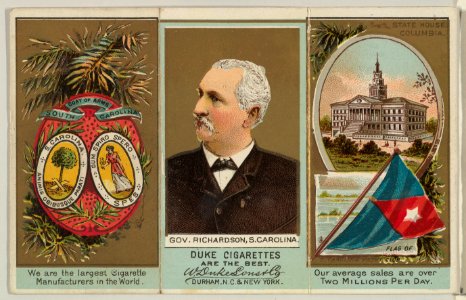 Governor Richardson, South Carolina, from "Governors, Arms, Etc." series (N133-2), issued by Duke Sons & Co. MET DP865544