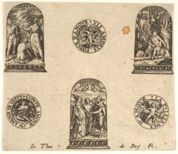 Horizontal Panel with Three Thimble Designs and Three Medallions MET DP837170