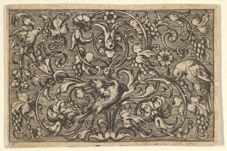 Horizontal Panel with Three Birds, from Varii Generis Opera Aurifabris Necessaria MET DP837115
