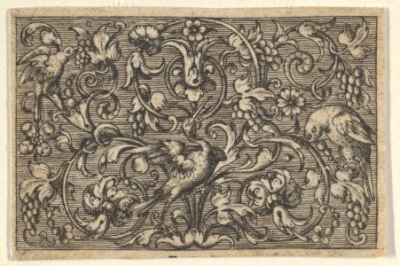 Horizontal Panel with Three Birds, from Varii Generis Opera Aurifabris Necessaria MET DP837115