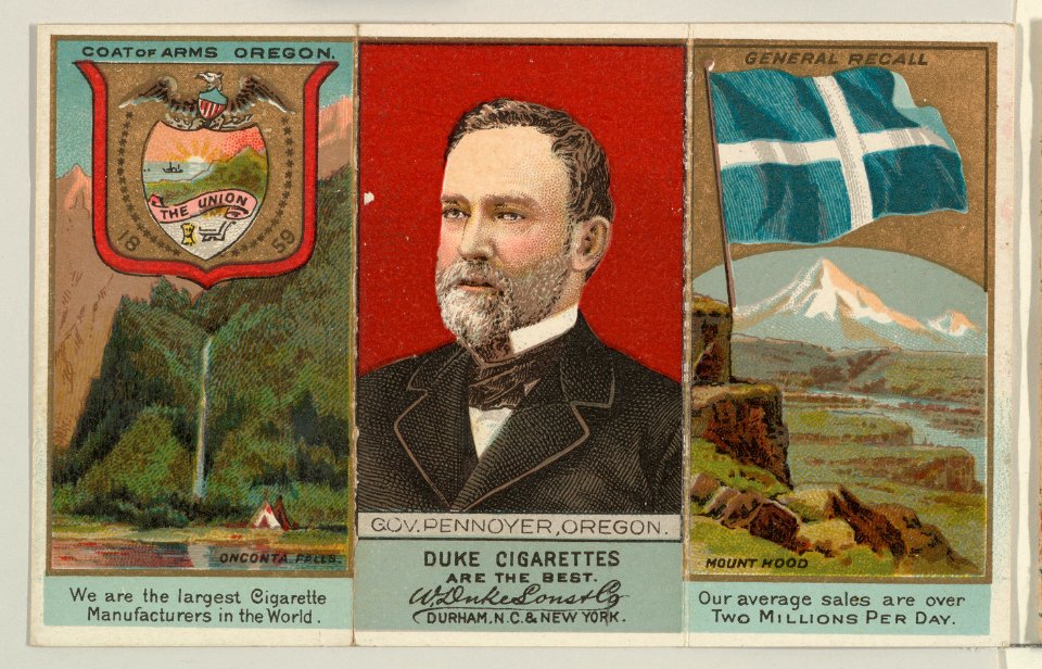Governor Pennoyer, Oregon, from "Governors, Arms, Etc." series (N133-2), issued by Duke Sons & Co. MET DP865553