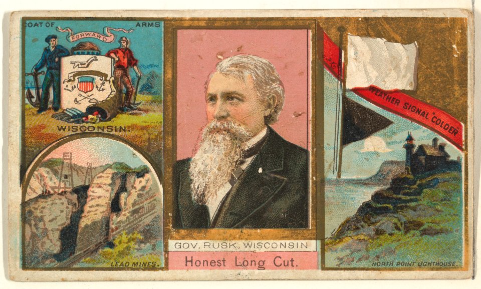 Governor Rusk, Wisconsin, from "Governors, Arms, Etc." series (N133-1), issued by Duke Sons & Co. MET DP865495
