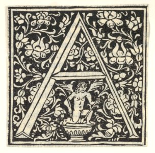 Initial letter A with putto MET DP855223