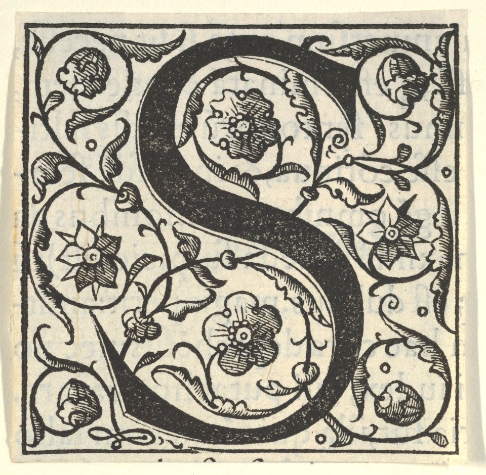 Initial letter S with garlands MET DP855595