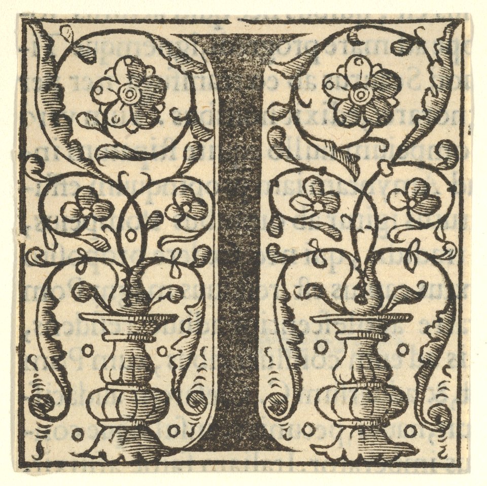 Initial letter I with garlands MET DP855591
