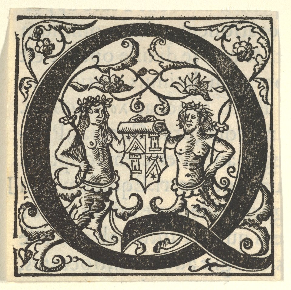 Initial letter Q with coat of arms MET DP855593