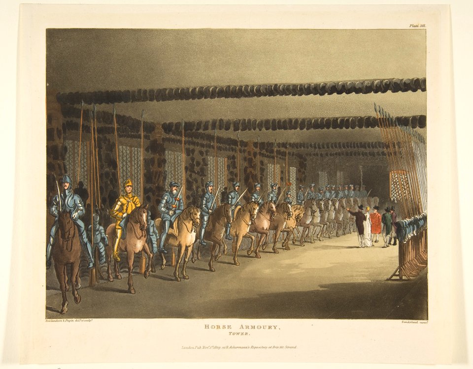 Horse Armoury, Tower of London (Microcosm of London, plate 101) MET DP812856
