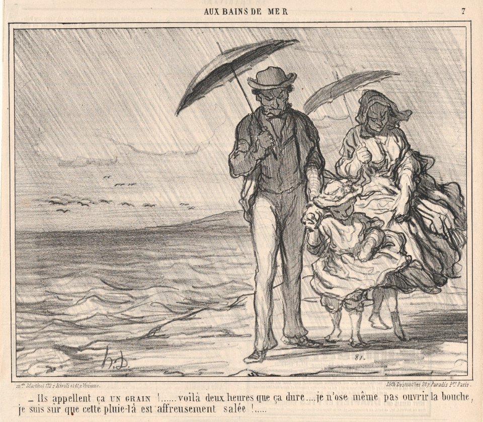 Ils appellent ça UN GRAIN!..., from Aux Bains de Mer, published in Le Charivari, September 19, 1859 MET DP876785