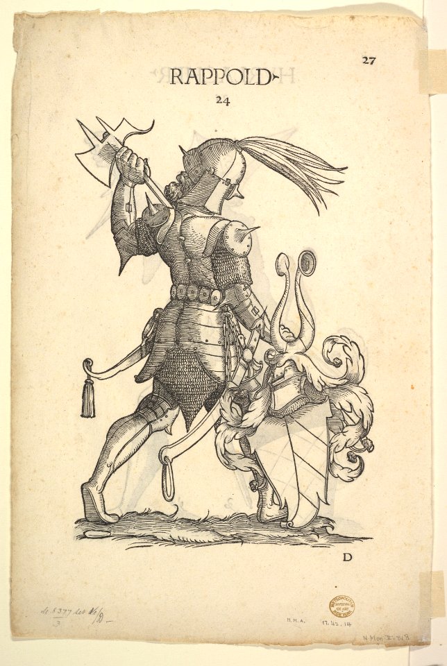 Hurlacher (recto) and Rappold (verso) Families, from Paul Hector Mair’s Bericht und anzeigen aller Herren Geschlecht der loblichen Statt Augspurg MET DP822267