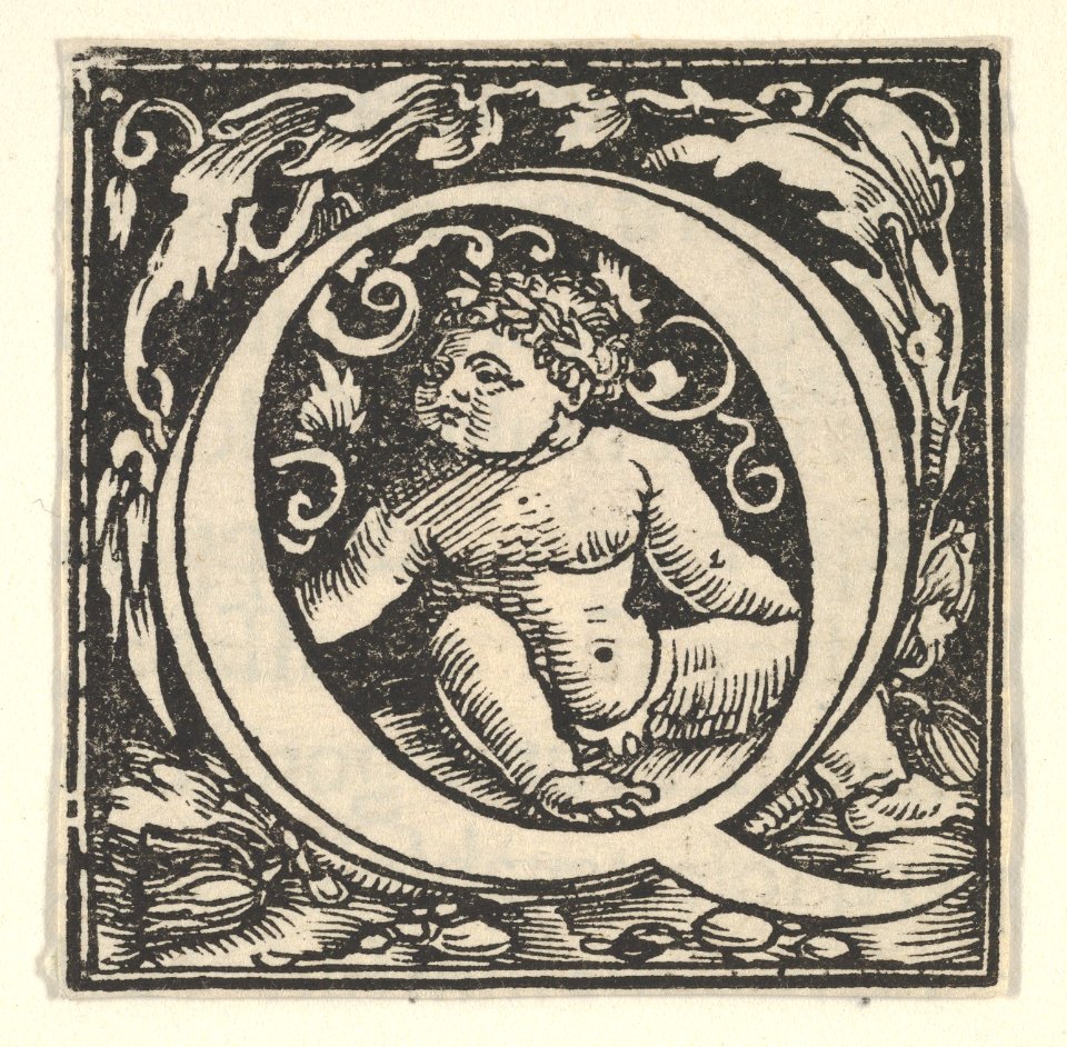 Initial letter Q with putto MET DP855219
