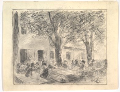 Im Biergarten des Hofbraukellers in Rosenheim MET DP824677