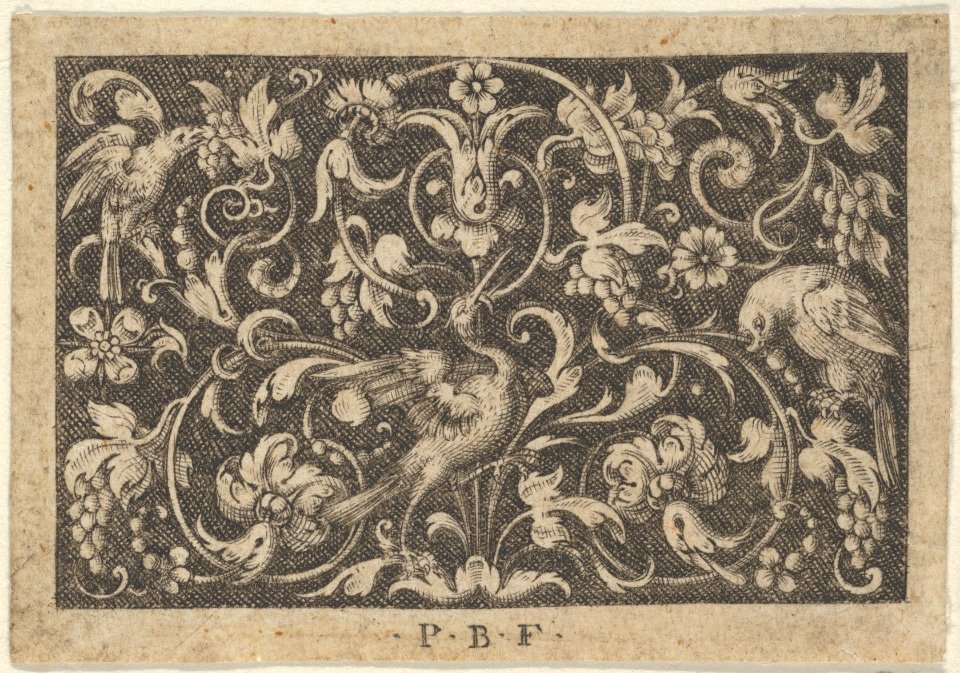 Horizontal Panel with Three Birds, from Varii Generis Opera Aurifabris Necessaria MET DP837117