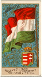 Hungary, from Flags of All Nations, Series 2 (N10) for Allen & Ginter Cigarettes Brands MET DP841377