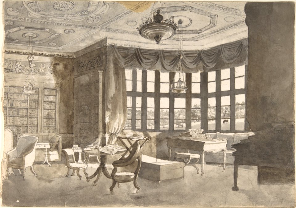 Interior of an English Country House Library MET DP806230