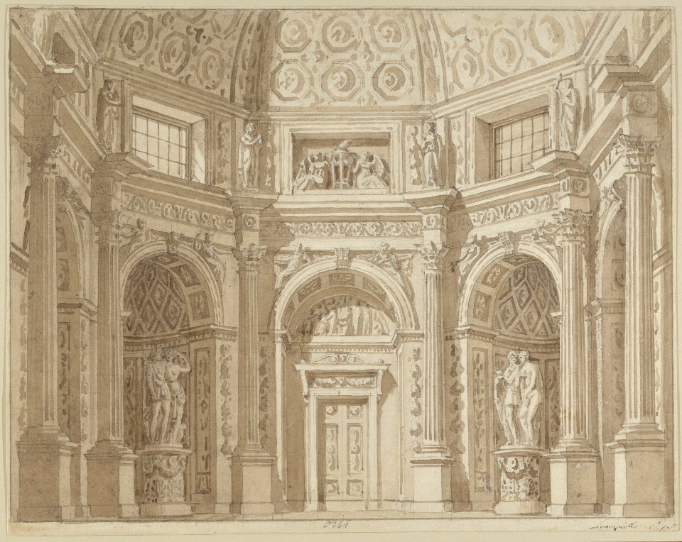 Interior of an Octagonal Room (Stage Design?) MET DP838617