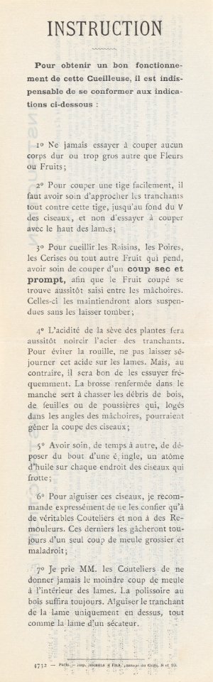 Instruction Manual for the Dubois Pruner MET DP874489