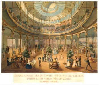 Innere Ansicht des Deutschen Volks Winter Gartens. Interior of the German Winter Garden. 45 Bowery, New York. MET DT283482